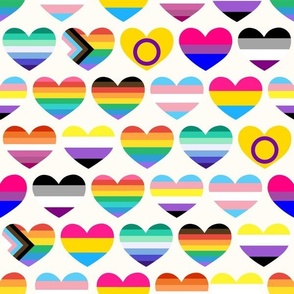 Colorful bisexual and pansexual pride flags